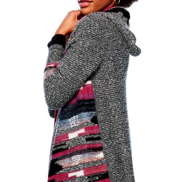 NIC AND ZOE Orchard Hooded Cardigan In Black Multi - Picture 6 of 10
